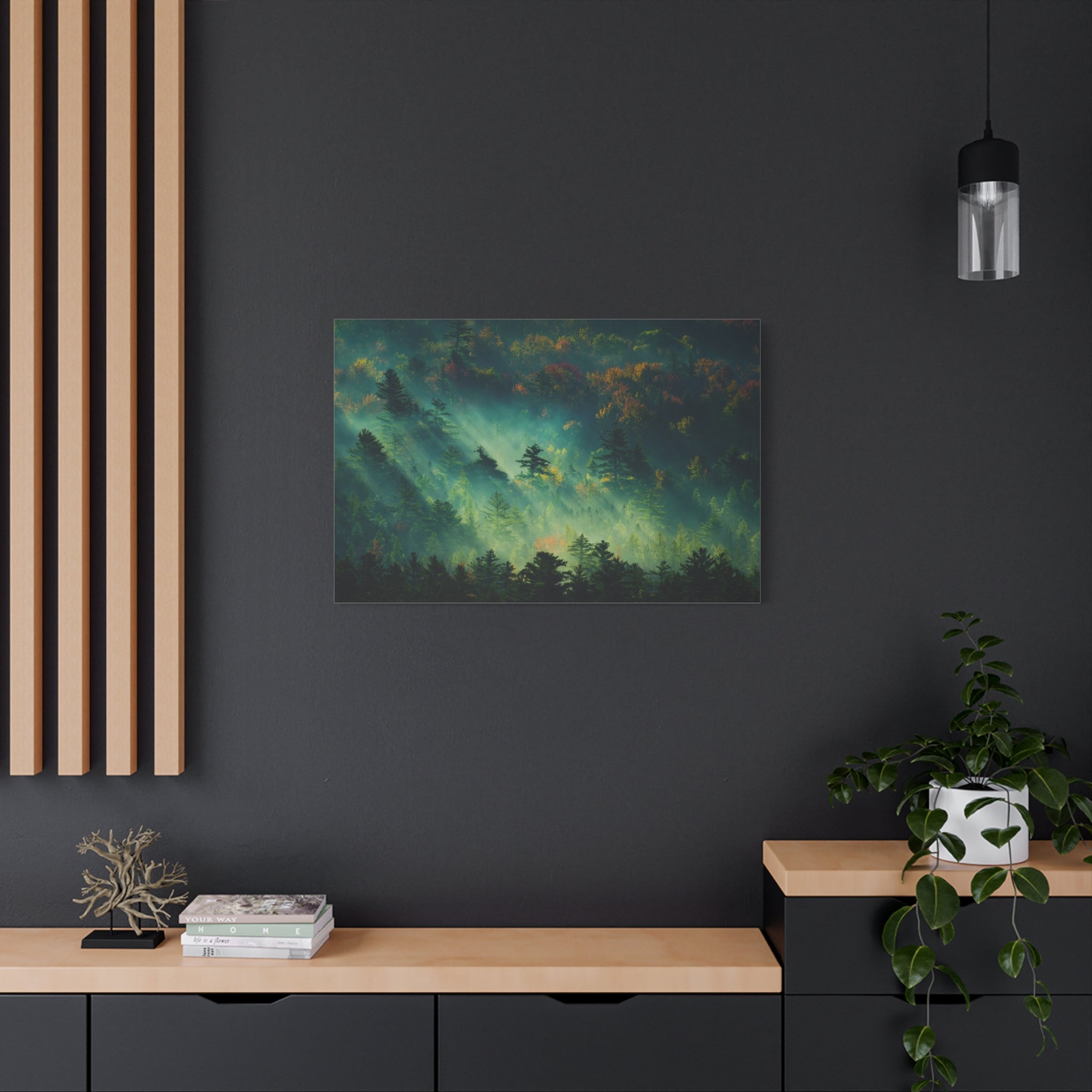 canvas-print-foggy-forest-nature-mist-wall-art-matte-stretched-canvas-landscape-scenery-woods-decor-nature-lover-gift-rustic-