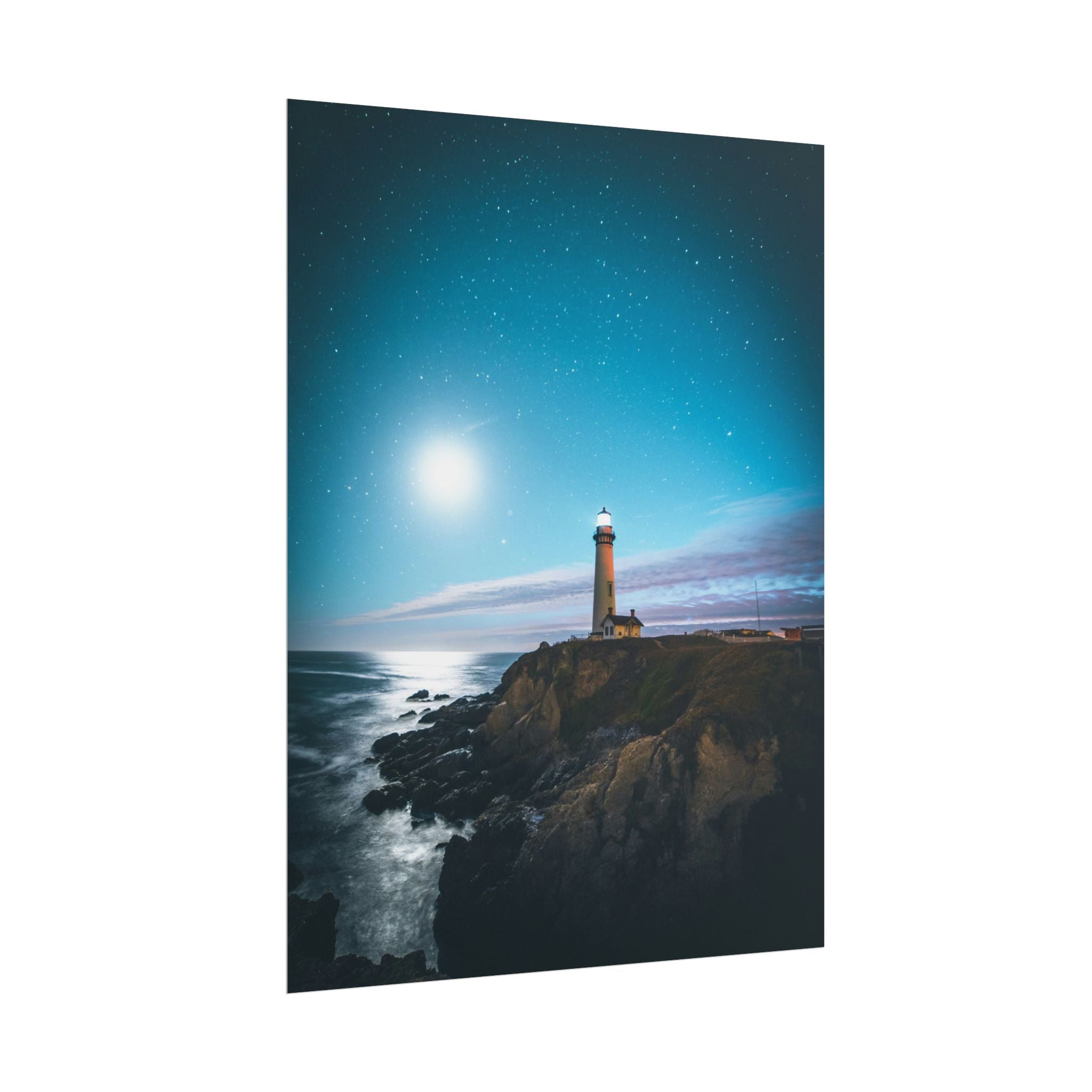lighthouse-on-rock-poster-print-coastal-wall-art-nautical-wall-decor-beach-house-decoration-seaside-wall-ocean-wall-art