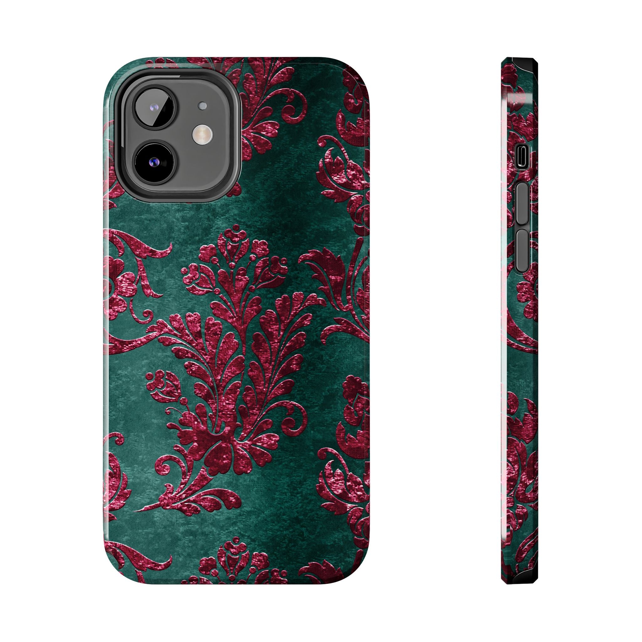 embossed-burgundy-velvet-tough-iphone-case-protective-iphone-cover-heavy-duty-iphone-case-rugged-phone-case-durable-smartphon