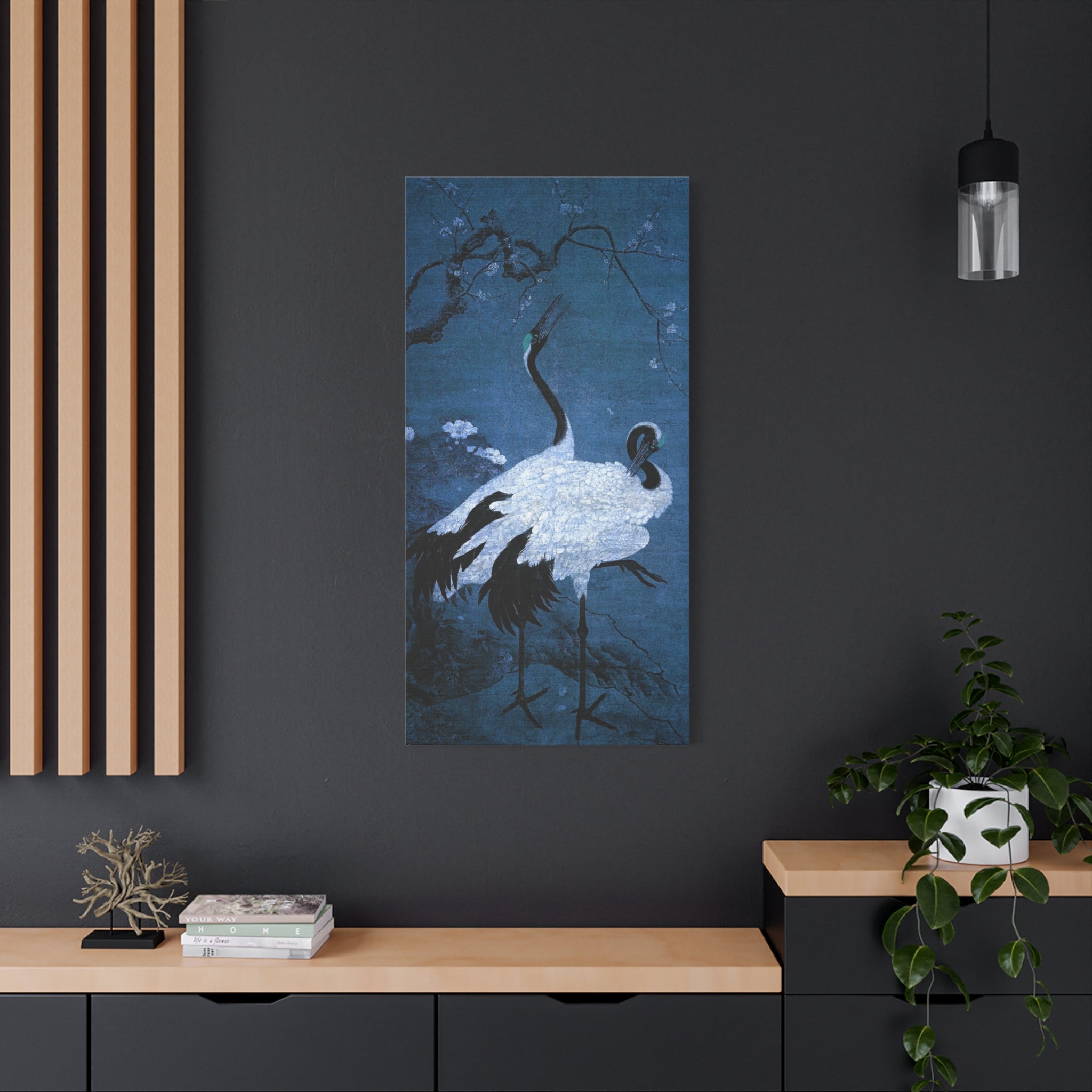 canvas-wall-art-snow-plum-twin-cranes-painting-home-decor-nature-print-japanese-art-gift-cranes-wall-decor-cranes-canvas-prin