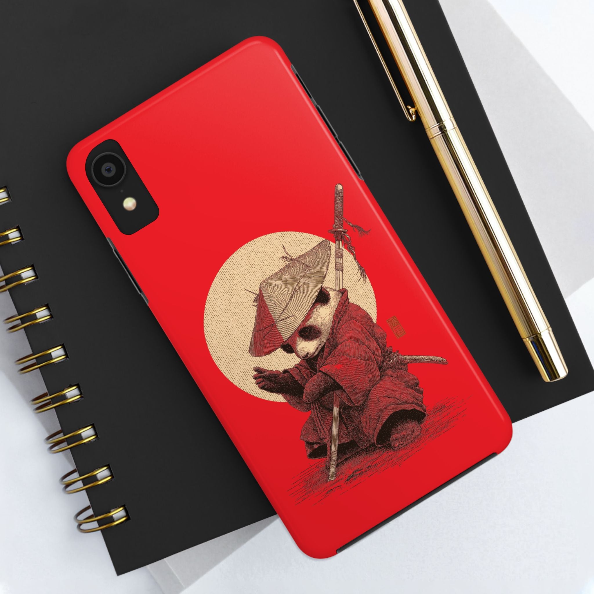 japanese-samurai-panda-iphone-tough-case-kawaii-animal-phone-cover-protective-phone-cover-japandi-art-iphone-case