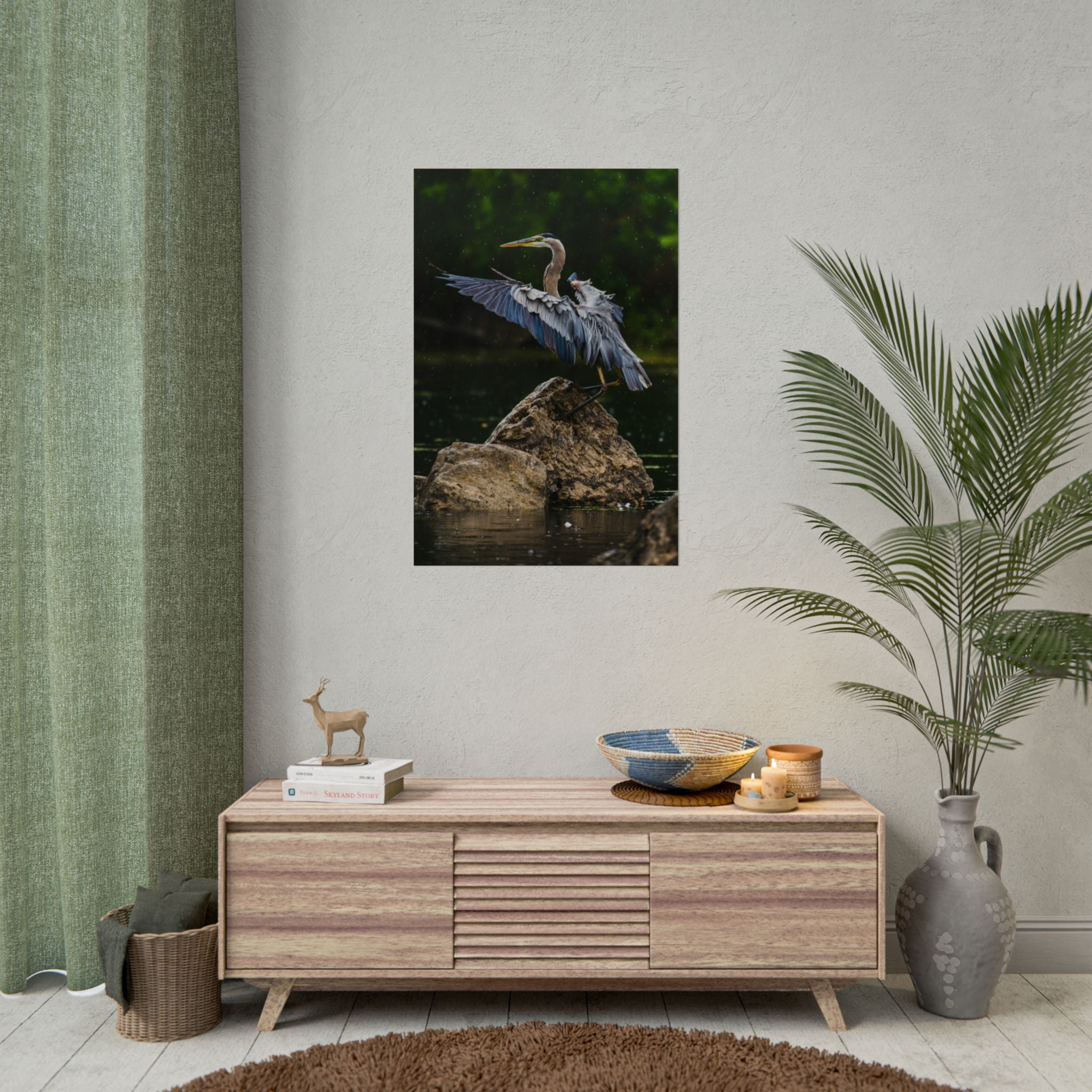 great-blue-heron-poster-wall-art-home-decor-bird-lover-gift-nature-wall-hanging-wildlife-poster