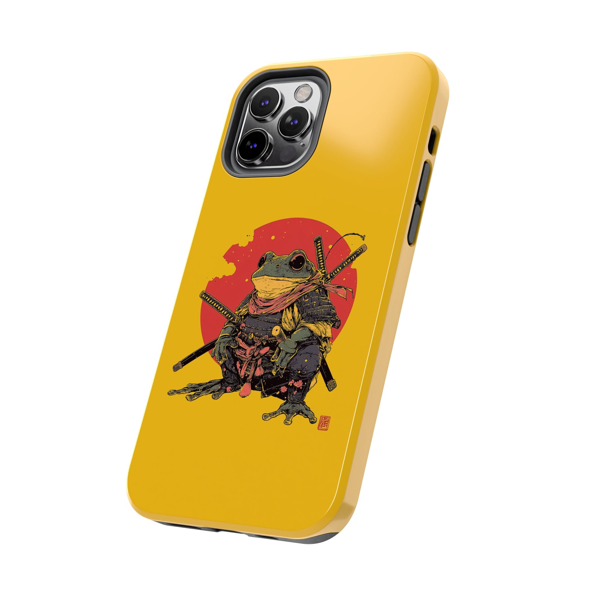 retro-vintage-ninja-frog-iphone-tough-case-red-sun-japanese-samurai-frog-design-ninja-warrior-yellow-iphone-hard-cover