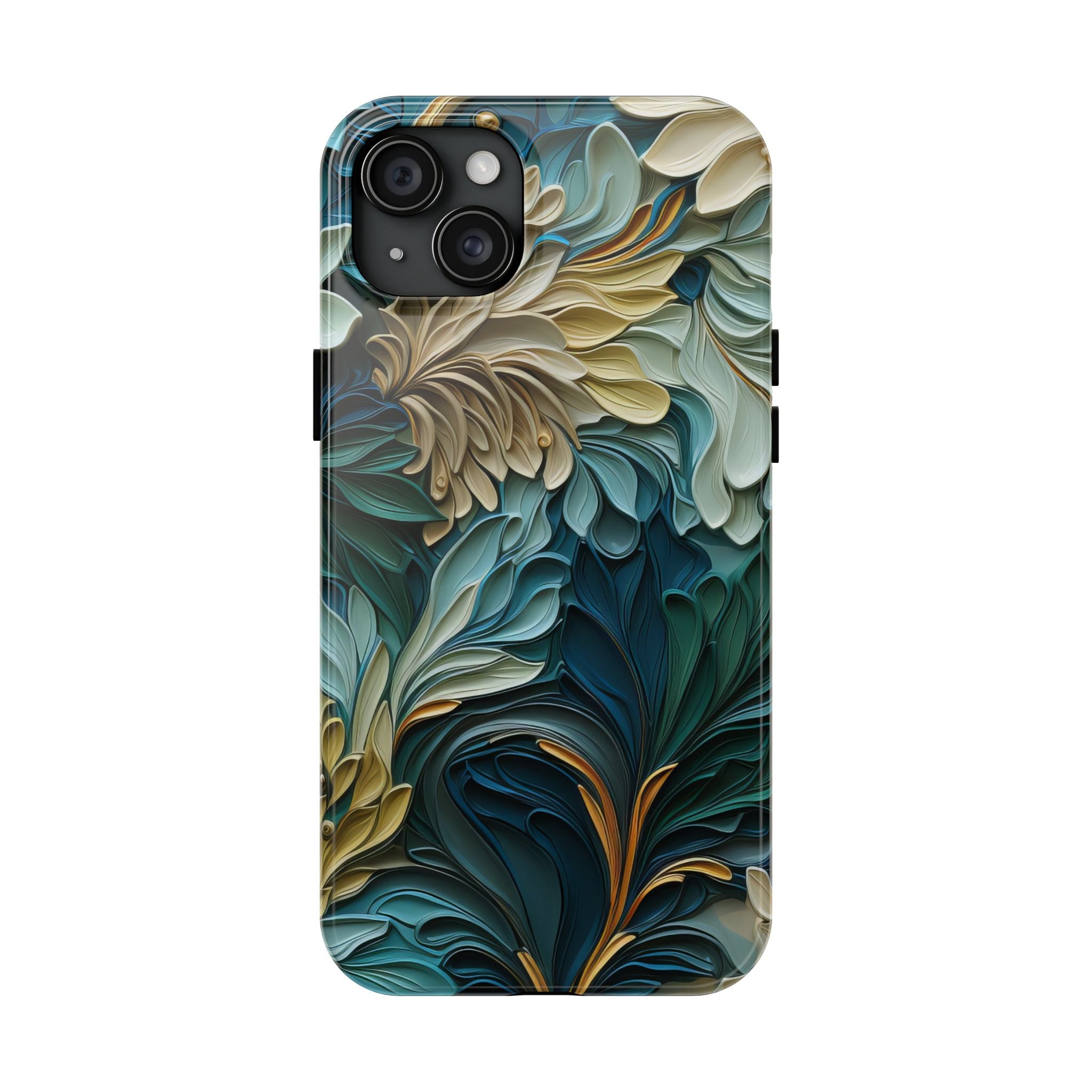textured-art-nouveau-floral-tough-phone-case-cottagecore-iphone-case-unique-floral-phone-cover-vintage-style-iphone-case-prot