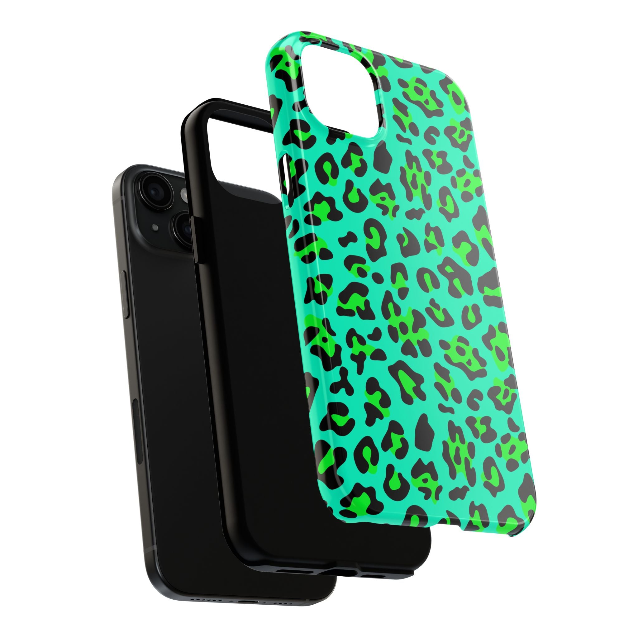 neon-green-teal-leopard-iphone-tough-case-stylish-phone-cover-protective-cellphone-case-trendy-smartphone-accessory-gift-for-
