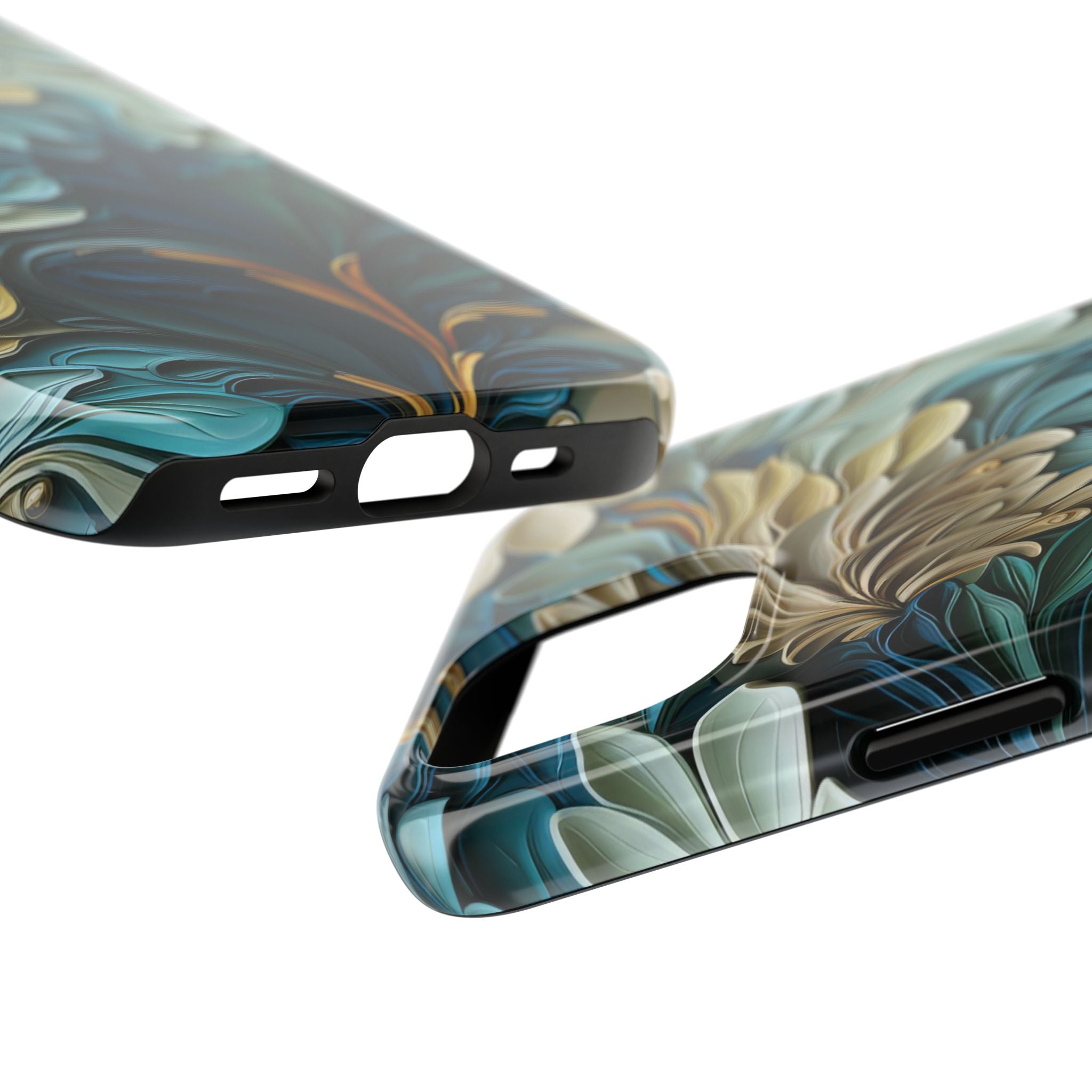 textured-art-nouveau-floral-tough-phone-case-cottagecore-iphone-case-unique-floral-phone-cover-vintage-style-iphone-case-prot