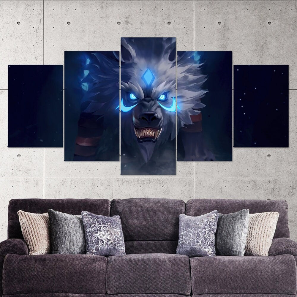 wolfe-animal-art-wolfe-lovers-5-piece-canvas-wall-art-fantasy-canvas-print-wolfe-decor-art-extra-large-wall-art-multi-panel-g