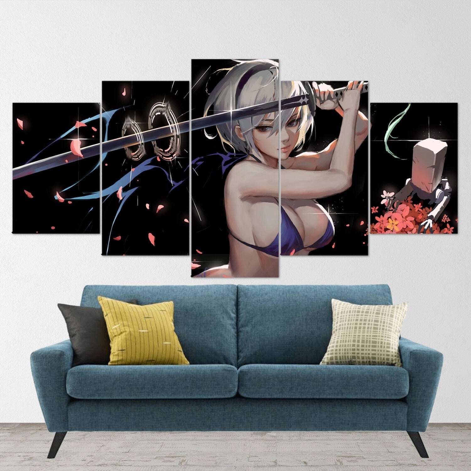 nier-automata-5-piece-canvas-wall-art-nier-automata-poster-nier-automata-art-nier-automata-print-nier-automata-2b-nier-automa