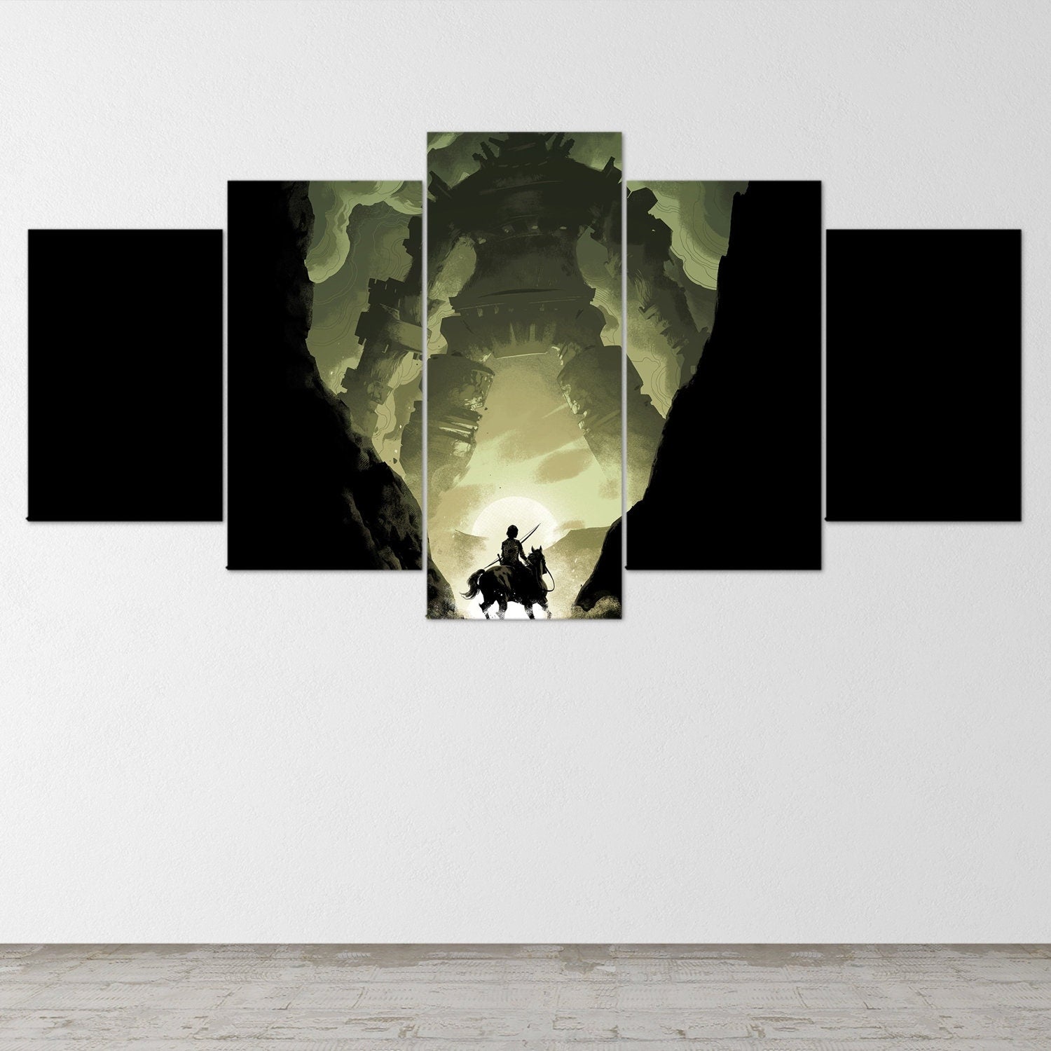 shadow-of-the-colossus-5-piece-canvas-wall-art-shadow-of-the-colossus-wall-art-shadow-of-colossus-poster-shadow-of-the-coloss