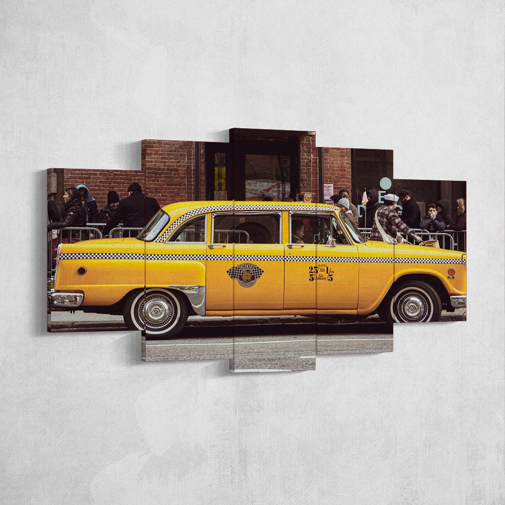 new-york-city-yellow-cab-5-piece-canvas-wall-art-nyc-taxi-art-nyc-canvas-print-city-landscape-5-panel-new-york-canvas-print-h