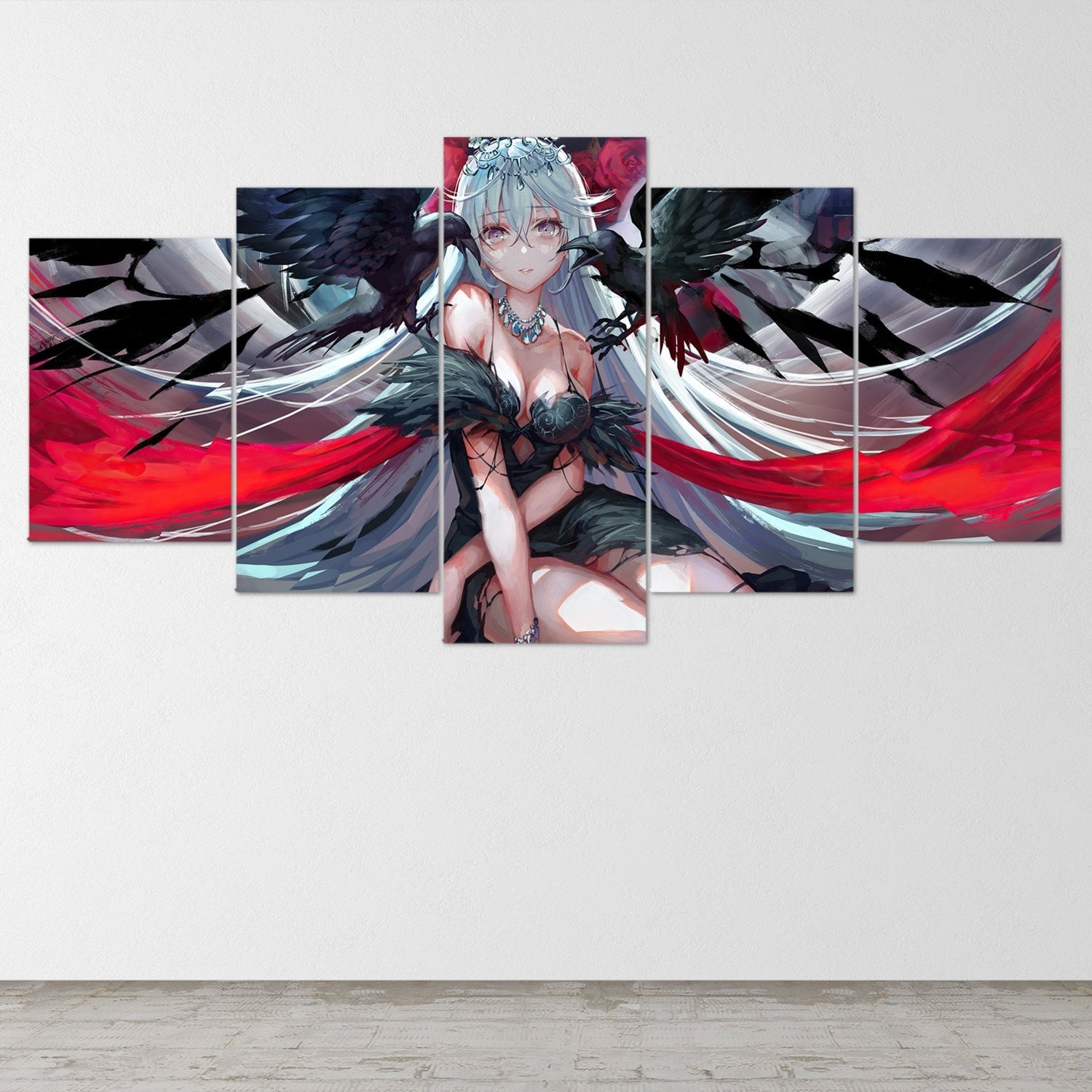 beautiful-anime-girl-5-piece-canvas-wall-art-anime-girl-art-canvas-art-extra-large-wall-art-anime-girl-poster-5-piece-decor-5