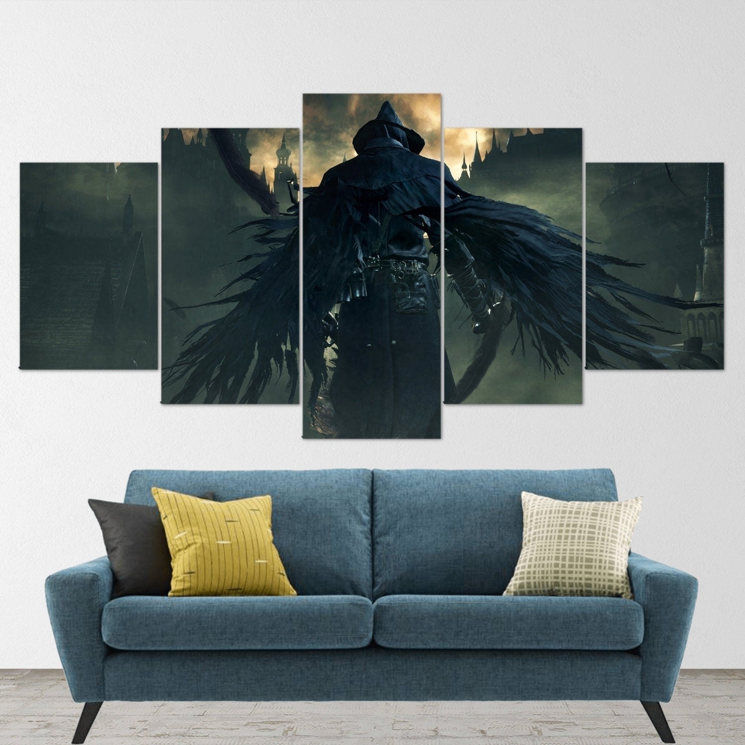 bloodborne-hunter-5-piece-canvas-wall-art-bloodborne-wall-art-bloodborne-hunter-poster-bloodborne-canvas-bloodborne-5-panel-g