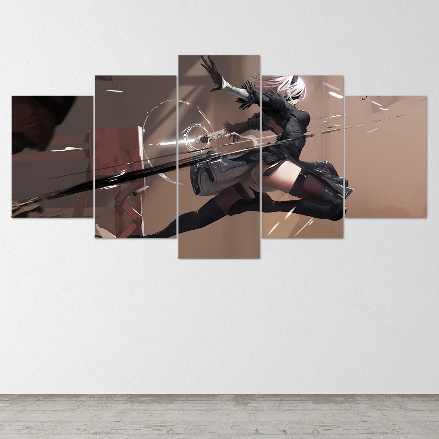 nier-automata-5-piece-canvas-wall-art-nier-automata-poster-nier-automata-art-nier-automata-print-nier-automata-2b-nier-automa