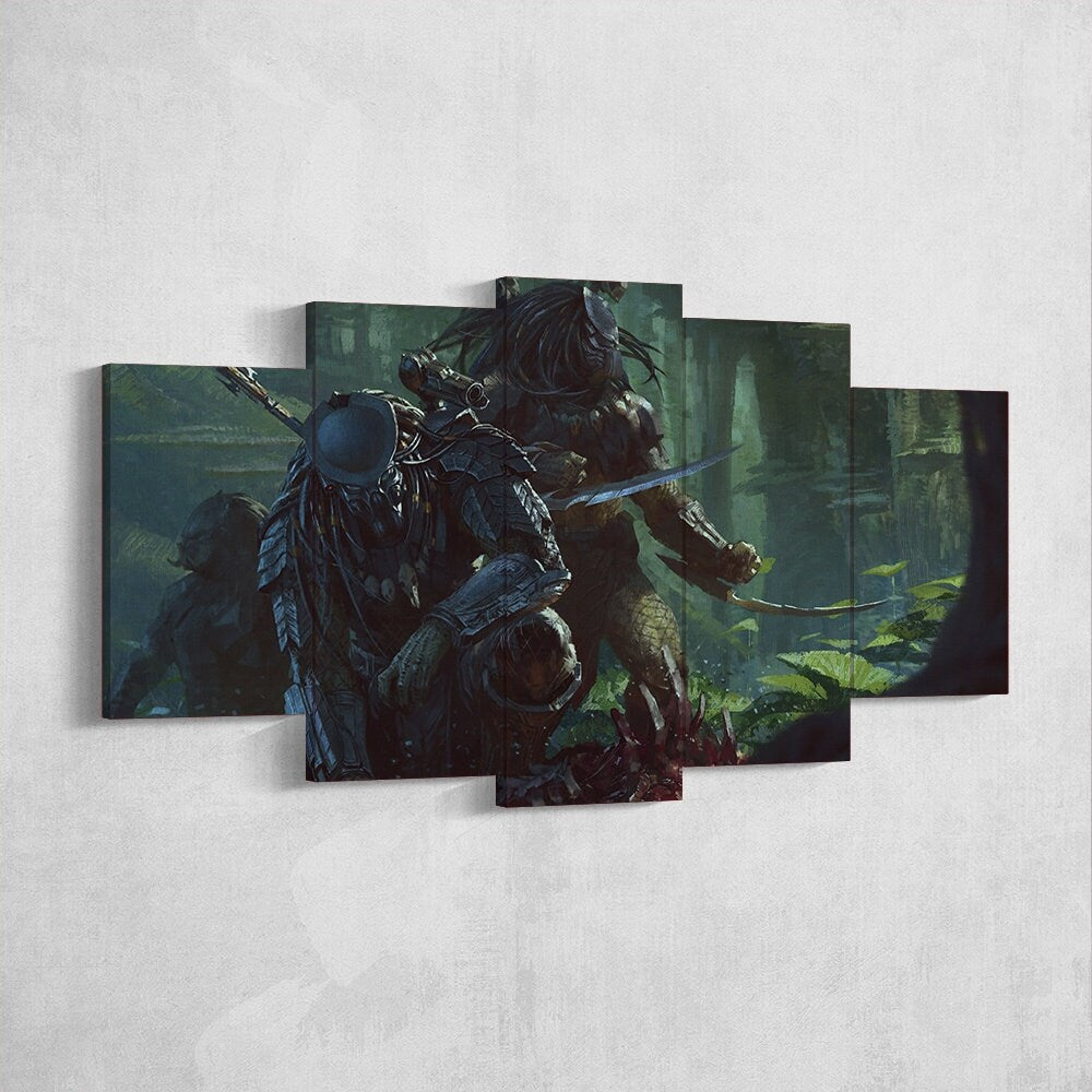 predator-alien-art-fantasy-art-5-piece-canvas-wall-art-canvas-print-predator-decor-art-extra-large-wall-art-predator-poster-5