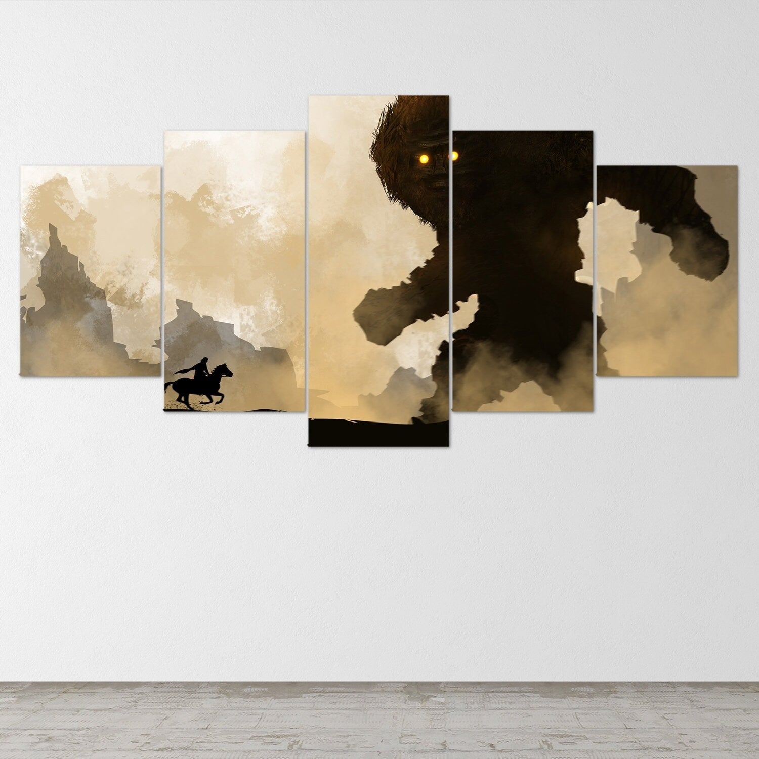 shadow-of-the-colossus-5-piece-canvas-wall-art-shadow-of-the-colossus-wall-art-shadow-of-colossus-poster-shadow-of-the-coloss