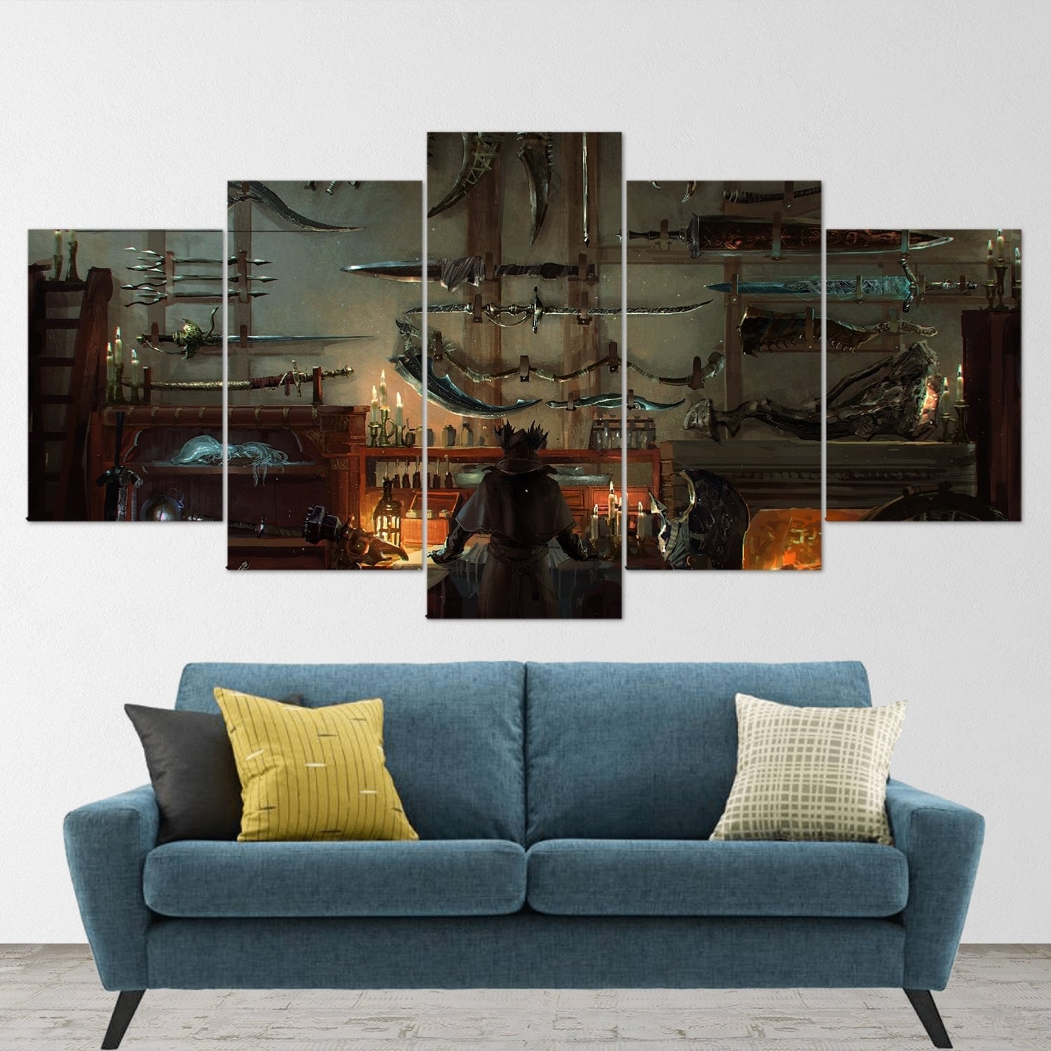 bloodborne-hunter-5-piece-canvas-wall-art-bloodborne-wall-art-bloodborne-hunter-poster-bloodborne-canvas-bloodborne-5-panel-g