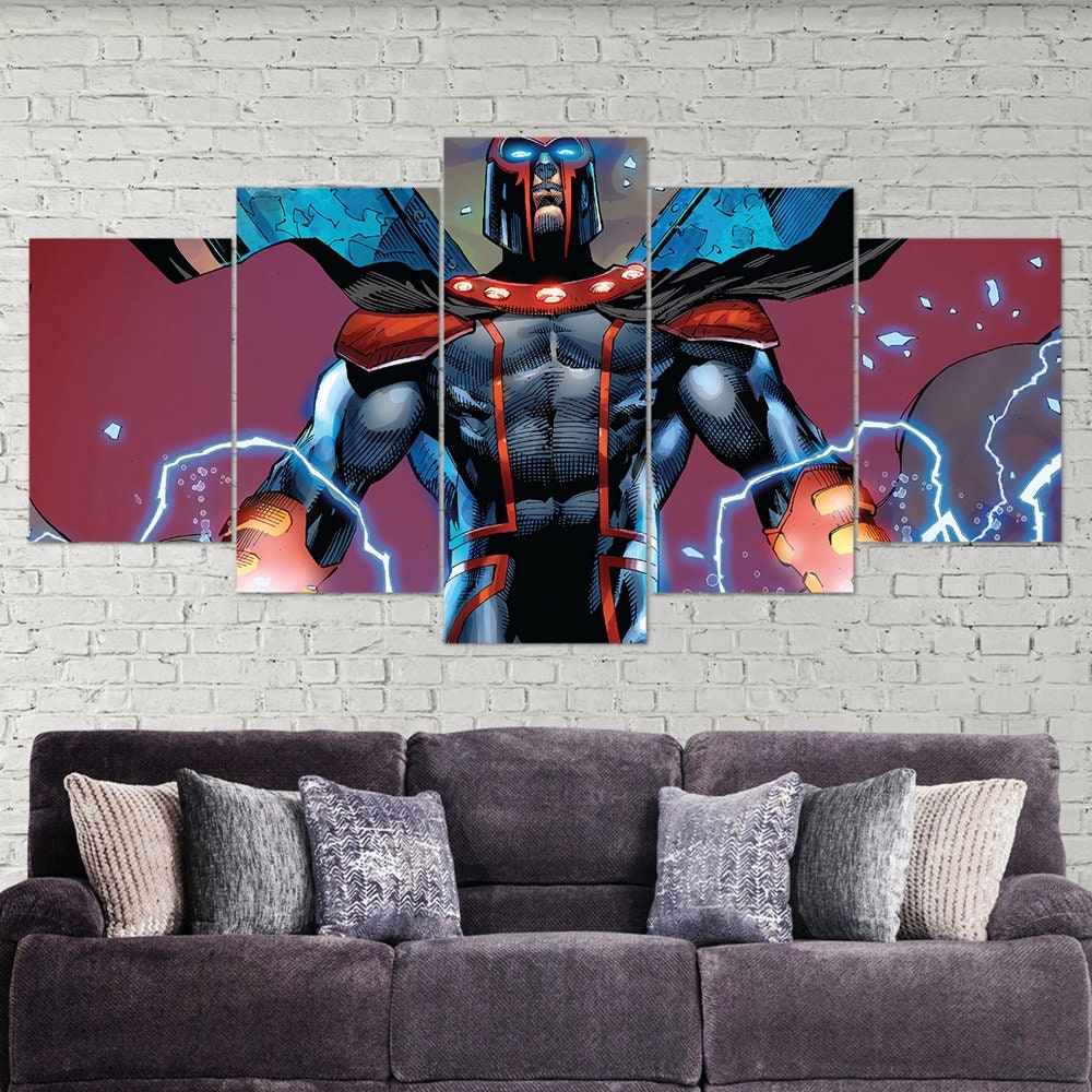 magneto-x-men-5-piece-canvas-wall-art-canvas-print-magneto-decor-art-extra-large-wall-art-magneto-poster-5-panel