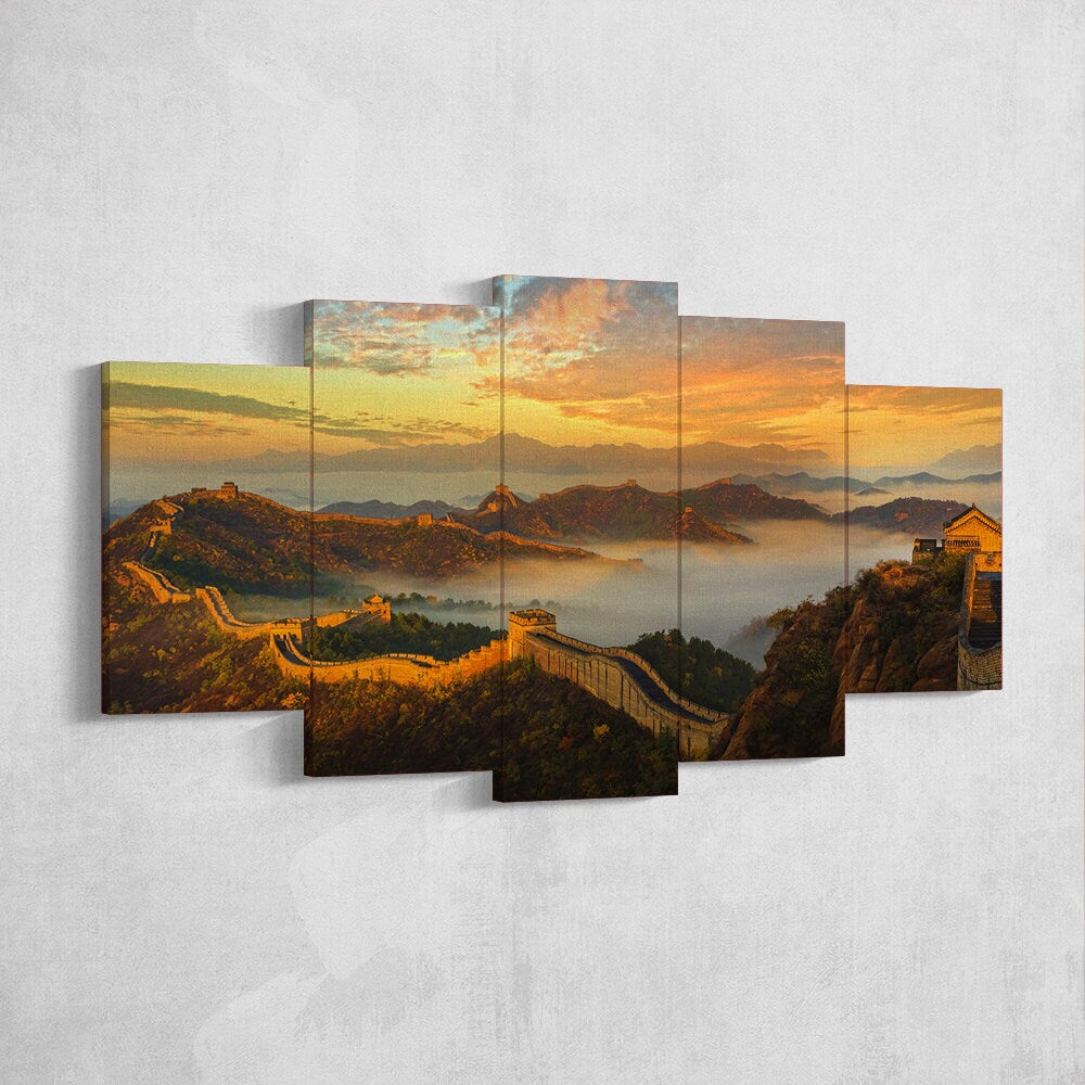 great-wall-of-china-5-piece-canvas-extra-large-wall-art-chinese-art-great-wall-poster-5-piece-5-panel-chinese-gift
