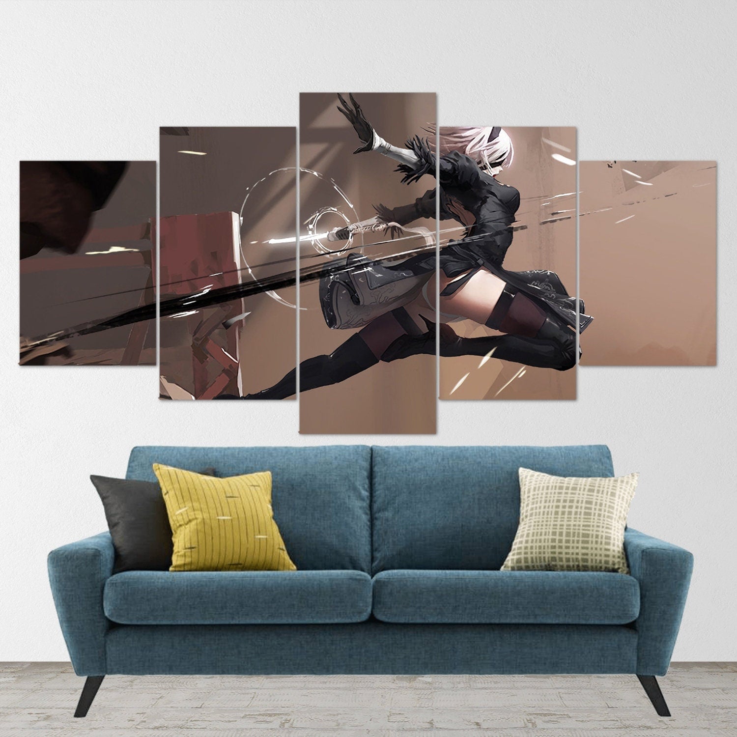 nier-automata-5-piece-canvas-wall-art-nier-automata-poster-nier-automata-art-nier-automata-print-nier-automata-2b-nier-automa