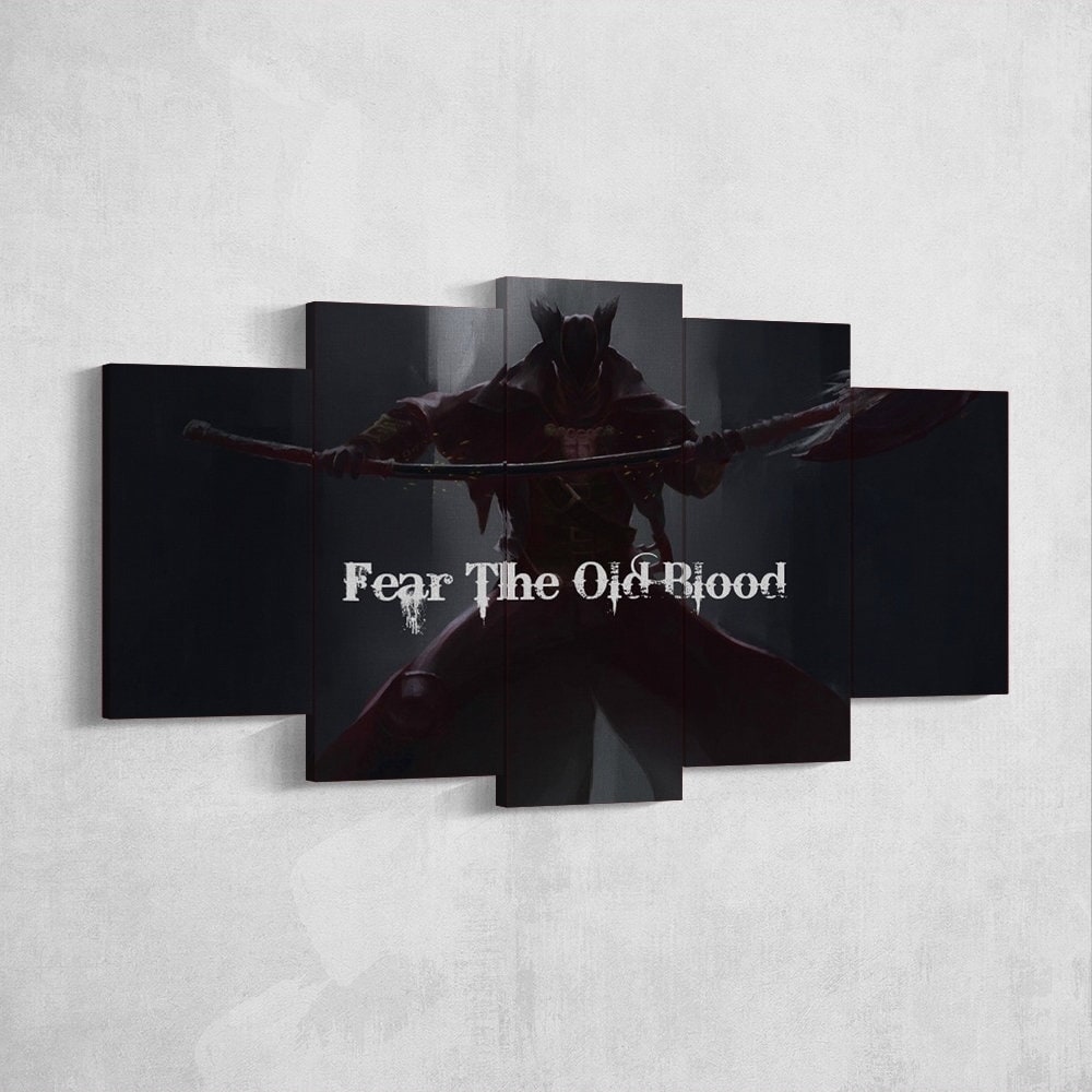bloodborne-hunter-5-piece-canvas-wall-art-bloodborne-wall-art-bloodborne-hunter-poster-bloodborne-canvas-bloodborne-5-panel-g