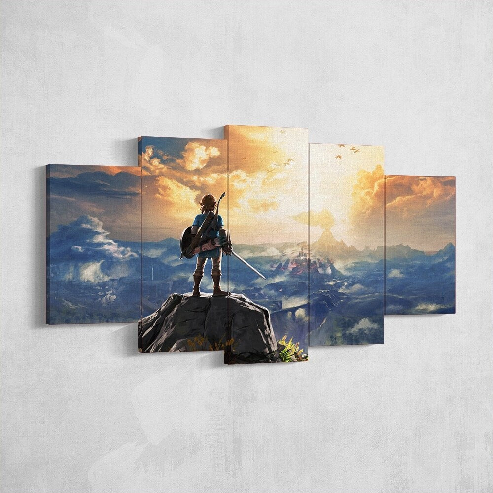 the-legend-of-zelda-5-piece-canvas-wall-art-extra-large-wall-art-the-legend-of-zelda-poster-the-legend-of-zelda-5-piece-5-pan