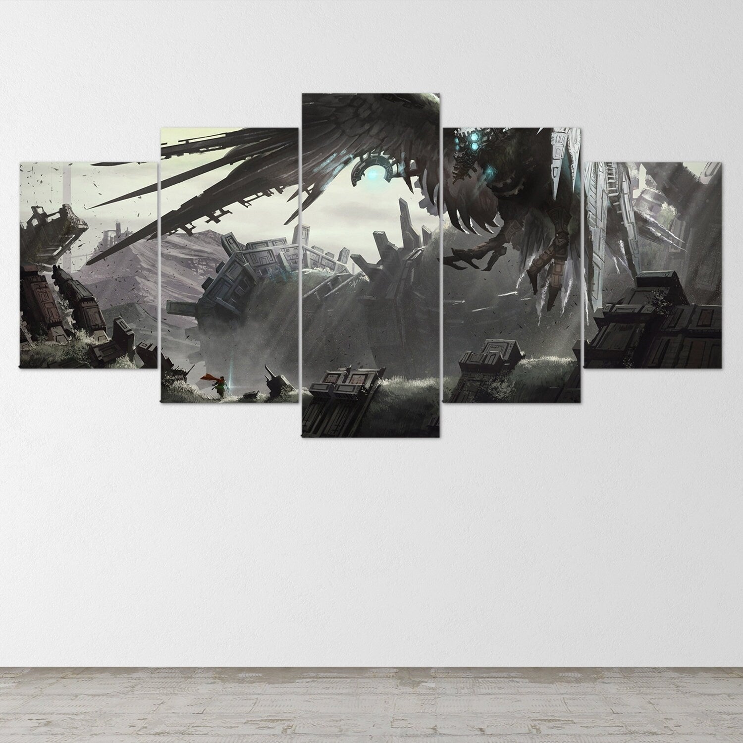 shadow-of-the-colossus-5-piece-canvas-wall-art-shadow-of-the-colossus-wall-art-shadow-of-colossus-poster-shadow-of-the-coloss