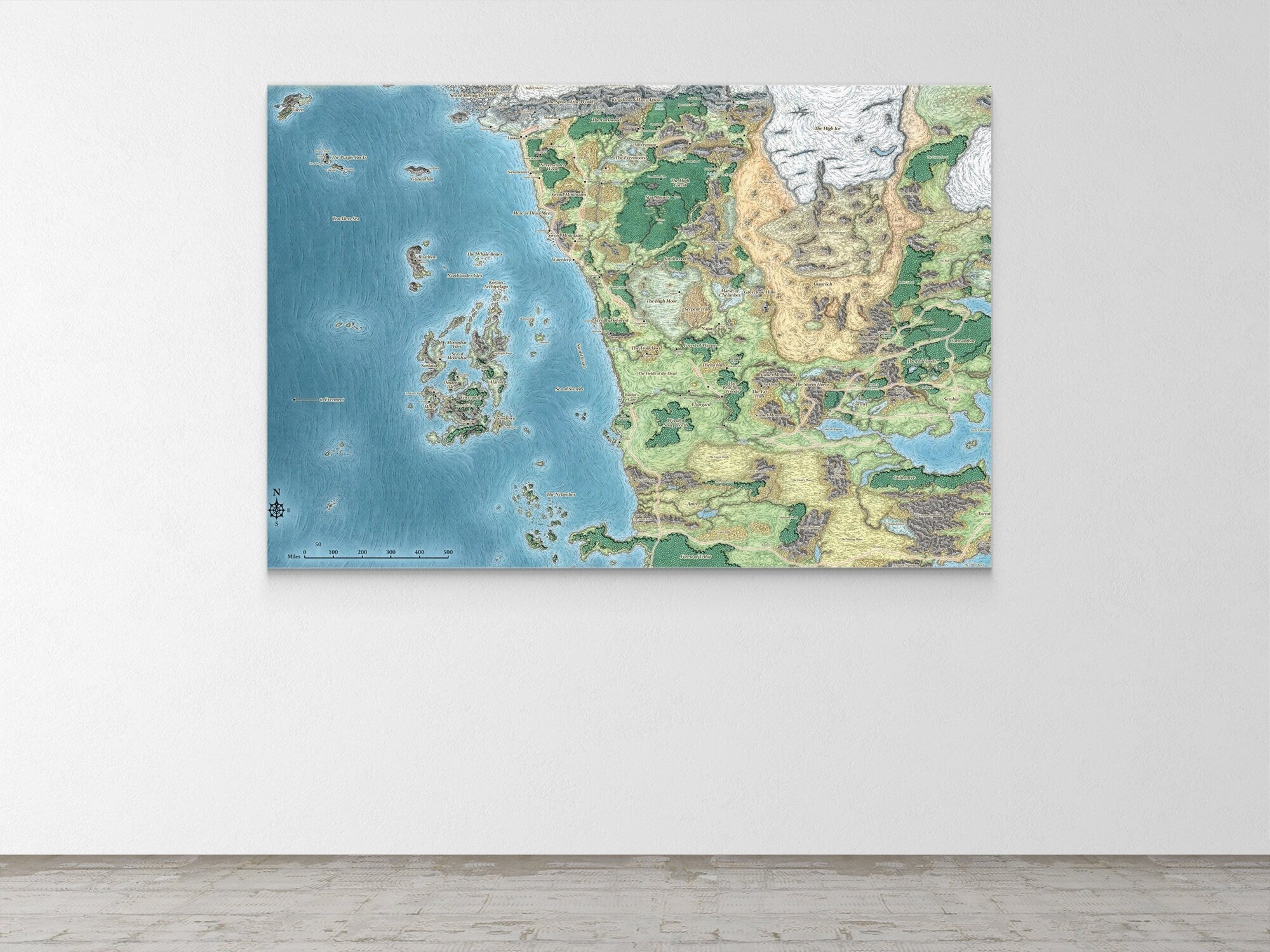 dungeons-dragons-sword-coast-map-1-piece-canvas-wall-art-dungeons-and-dragons-wall-art-poster-d-and-d-gift