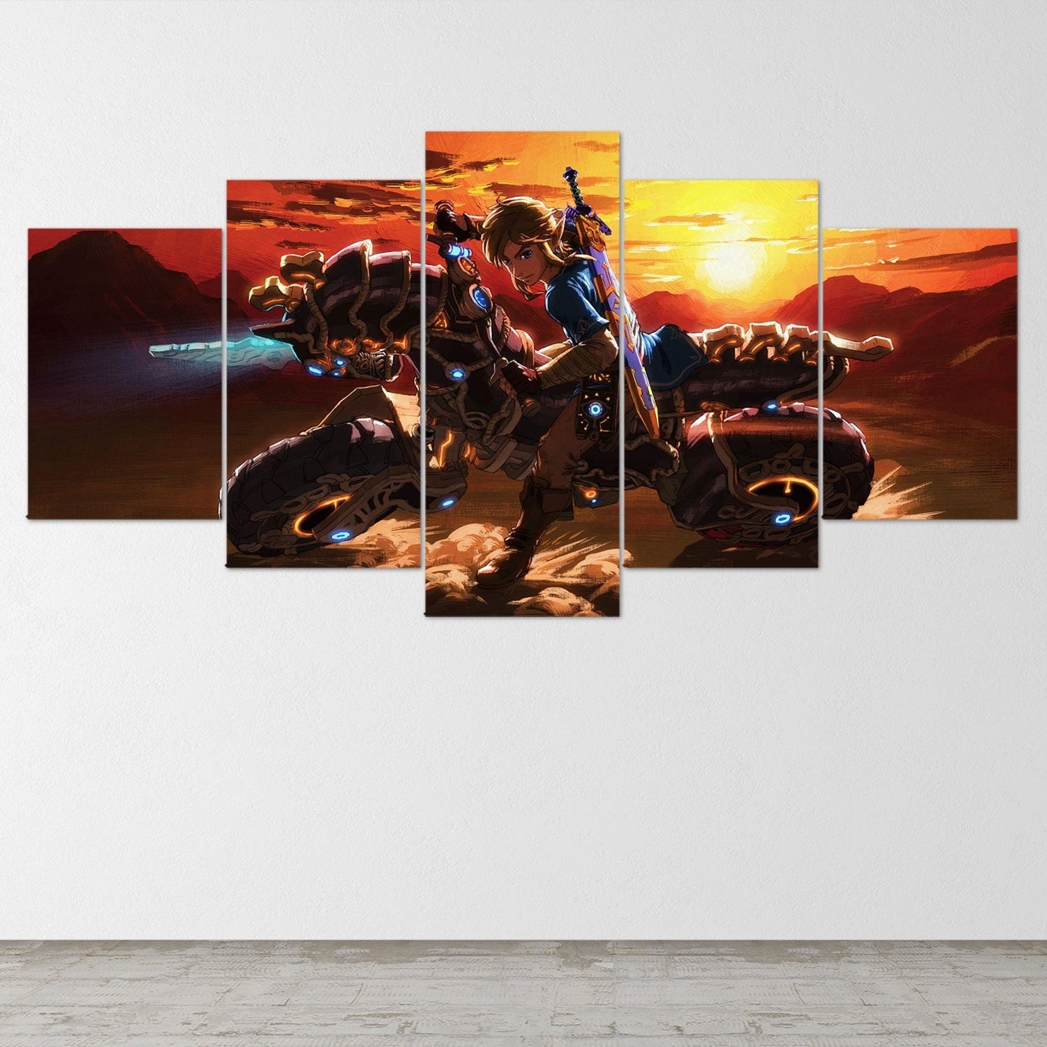 the-legend-of-zelda-5-piece-canvas-wall-art-extra-large-wall-art-the-legend-of-zelda-poster-the-legend-of-zelda-5-piece-5-pan